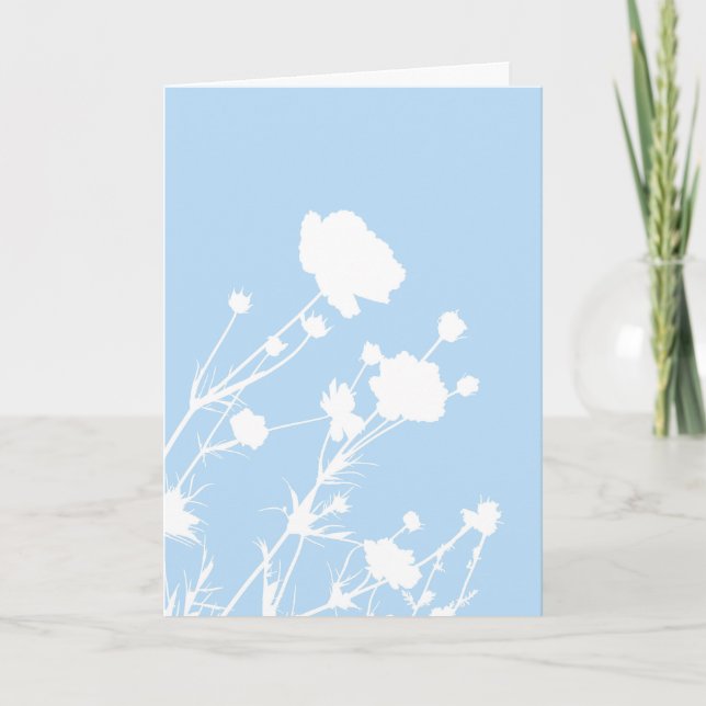 Carte Blue and White Floral Card (Devant)