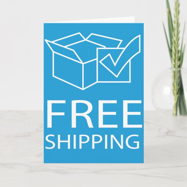 Carte Blue and White Free Shipping Icon (Devant)