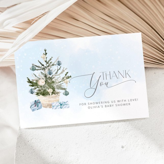 Carte Blue Baby son froid dehors baby shower merci (Créateur téléchargé)