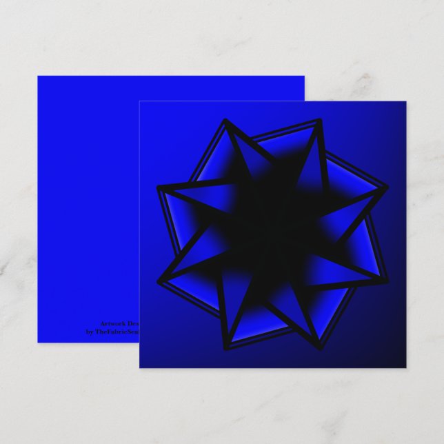 Carte Blue Blue Gradient Star Bow (Devant / Derrière)