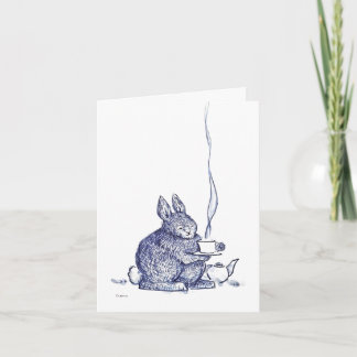 Carte Blue Bunny Get Well card