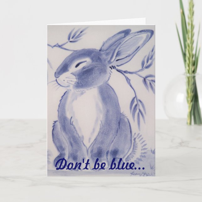Carte Blue Bunny Rabbit Get Well Card (Devant)