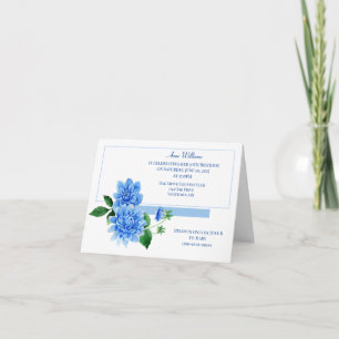 Carte Blue Dahlia fête d'anniversaire