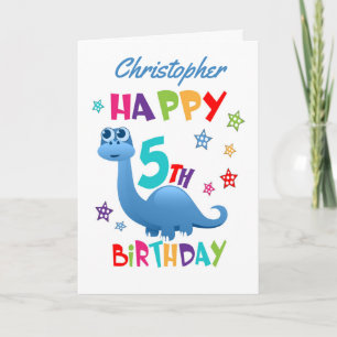 Carte Blue Dinosaur 5e anniversaire