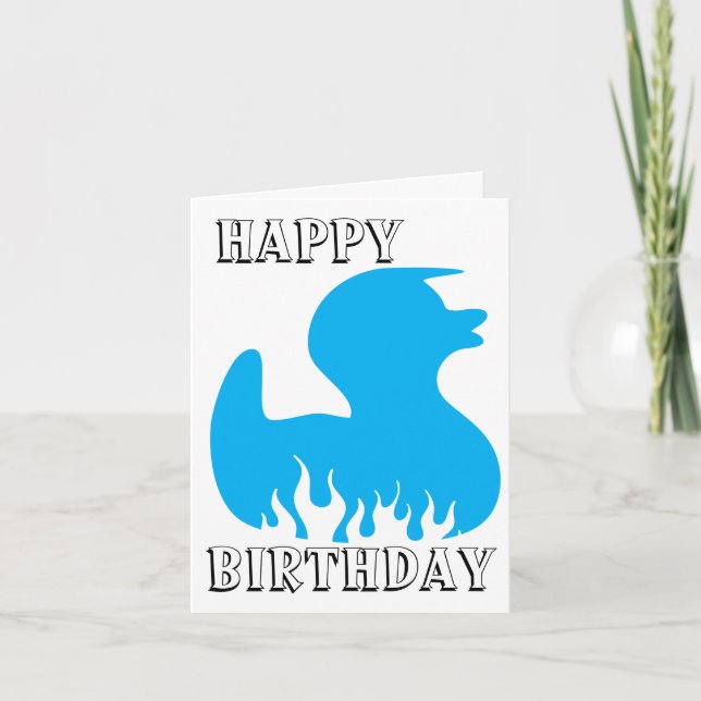 Carte Blue Duck Happy, Anniversaire (Devant)
