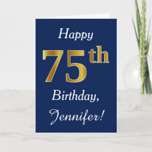 Carte Blue, Faux Gold 75e anniversaire + Nom personnalis
