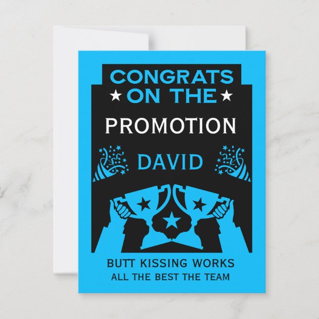 Carte Blue Félicitations Pour La Promotion De L'Emploi (Devant)