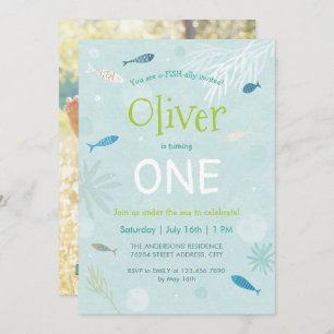 Carte Blue Fish Anniversaire de enfant Party