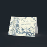 Carte Blue Friend et son anniversaire de femme<br><div class="desc">Bonne carte d'anniversaire mariage pour ami et sa femme avec de jolies fleurs de cerisiers bleus,  et verset sincère.</div>