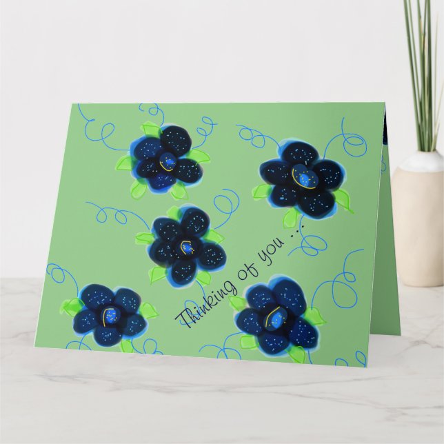 Carte Blue Green Pensée Of You (Devant)