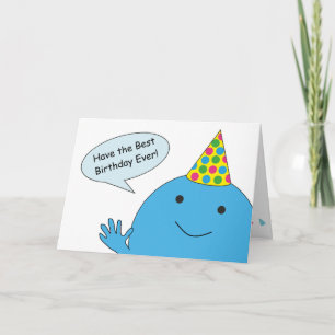 Carte Blue Guy avec Casquette de fête Joyeux anniversair