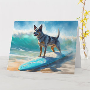 Carte Blue Heeler Beach Surfing Peinture