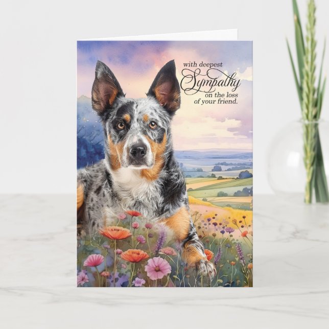 Carte Blue Heeler Chien Champ de Fleur sauvage Animaux d (Devant)