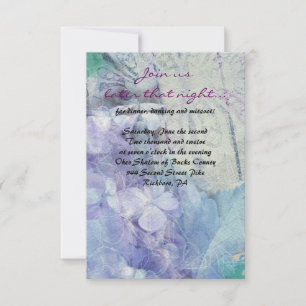 Carte BLUE HYDRANGEA & DRAGONFLY Bat mitzvah Party