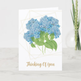 Carte Blue Hydrangea Floral | Custom Thinking of You Car