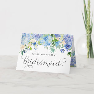 Carte Blue Hydrangeas Floral Serez-Vous Ma Femme D'Accue