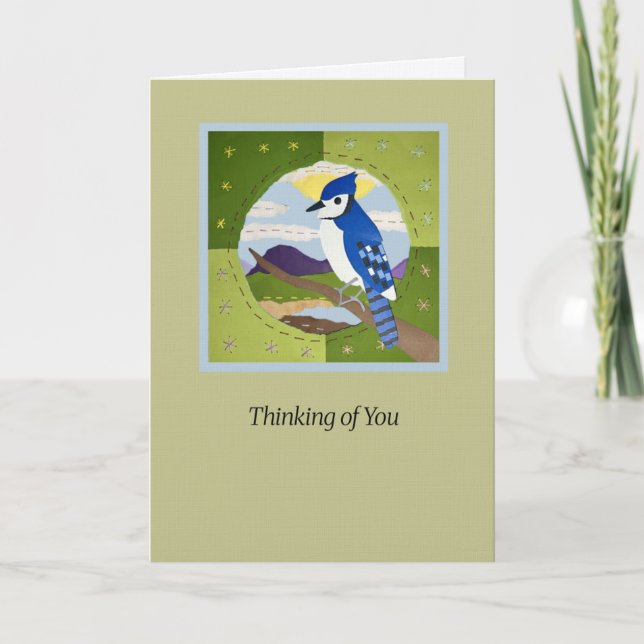Carte Blue Jay "Thinking of You" Art Card  (Devant)