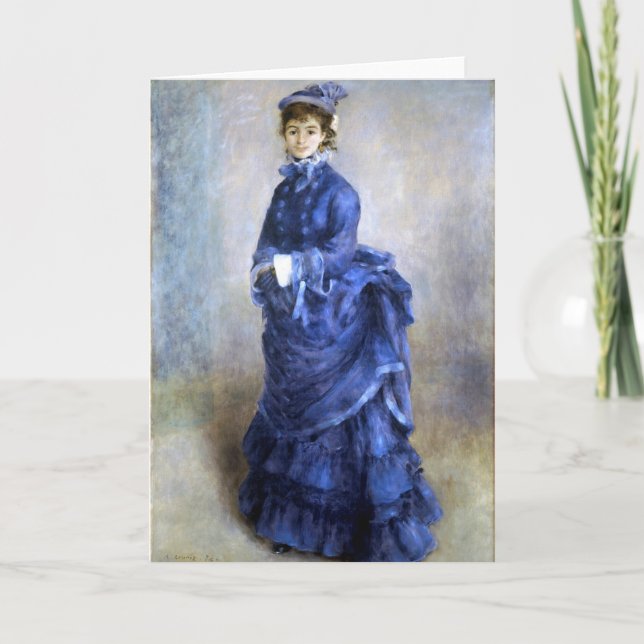 Carte Blue Lady Parisienne Renoir Impressionniste Peintu (Devant)