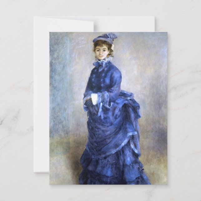 Carte Blue Lady Parisienne Renoir Impressionniste Peintu (Devant)