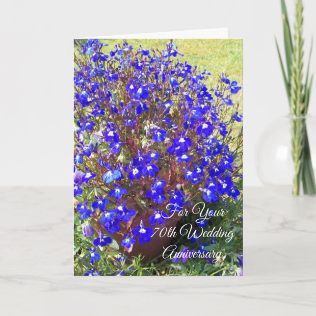 Carte Blue Lobelia 70e anniversaire de Mariage personnal (Devant)