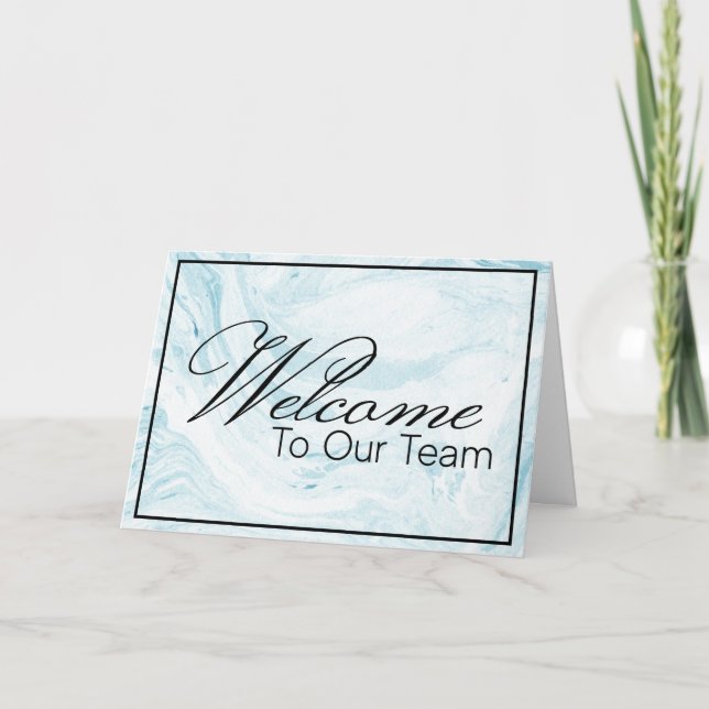 Carte Blue Marbled Bienvenue dans l'équipe nouvel employ (Devant)