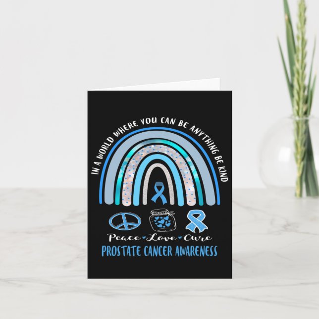 Carte Blue Prostate Cancer Peace Love Cure Sign In T (Devant)