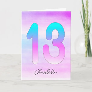 Carte Blue Purple Gradient 13e anniversaire