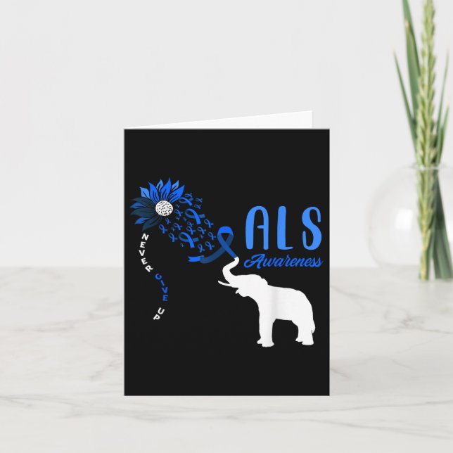Carte Blue Ribbon Elephant Als Guerrier Support égalemen (Devant)