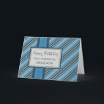 Carte Blue Stripes Grandson Anniversaire<br><div class="desc">Carte d'anniversaire pour petit-fils avec bandes bleues motif et verset réfléchi.</div>