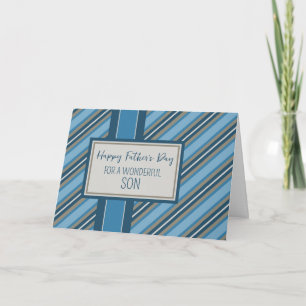 Carte Blue Stripes Son Bonne Fête des pères