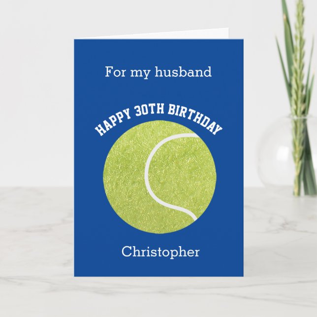 Carte Blue Tennis Birthday Husband  (Devant)