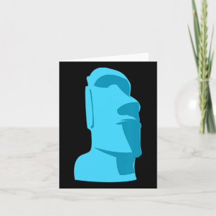 Carte Blue Tiki Moai Easter Island Hawaiian Luau Cadeau