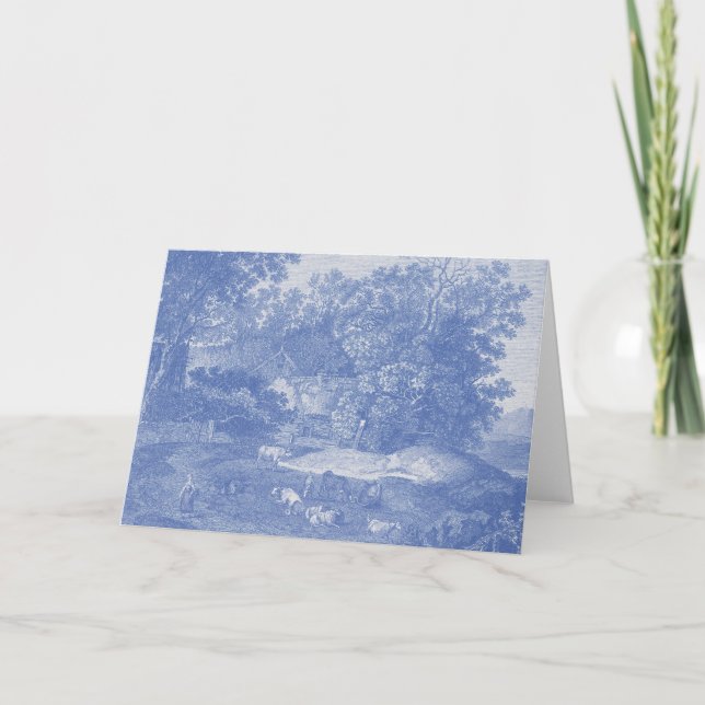 Carte Blue Toil de Jouy Pays Français Shabby Elégance (Devant)