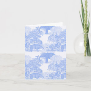 Carte Blue Toile Jungle Animaux Safari Chinoiserie