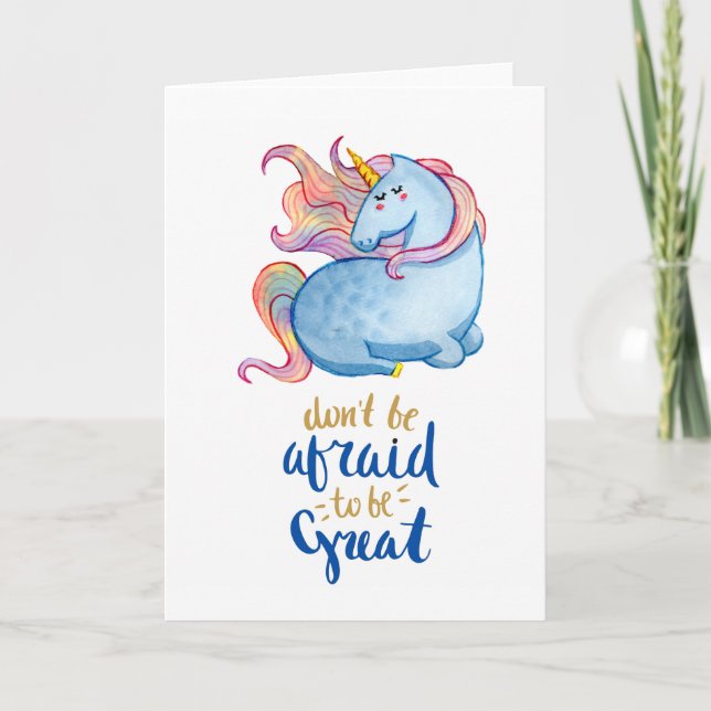Carte Blue Unicorn Quota d'inspiration (Devant)