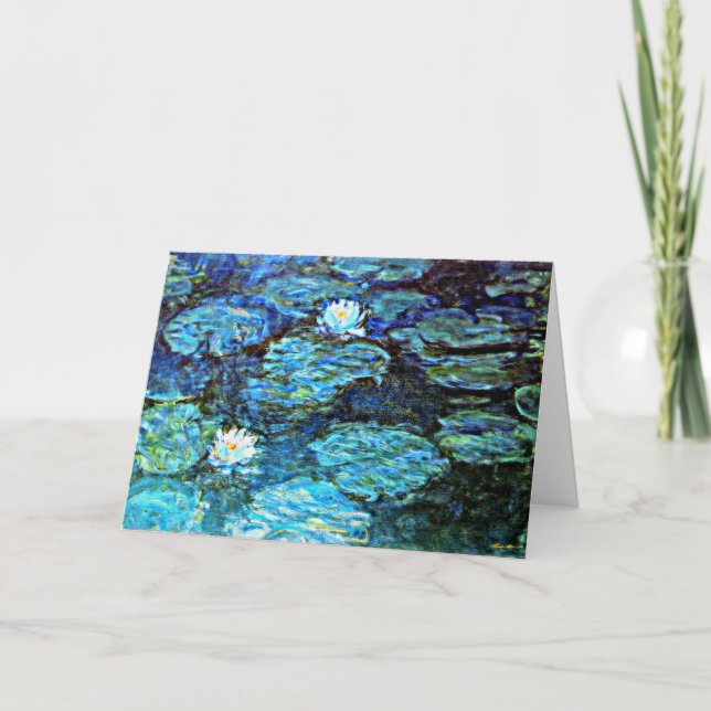 Carte Blue Water-Lilies, tableau de Monet, (Devant)