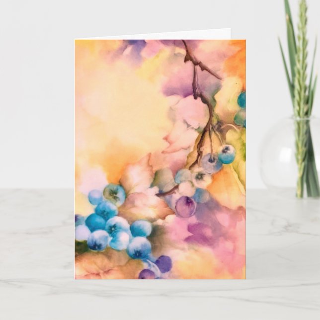 Carte Blueberry Art Blank Card — Cottage Botanical  (Devant)