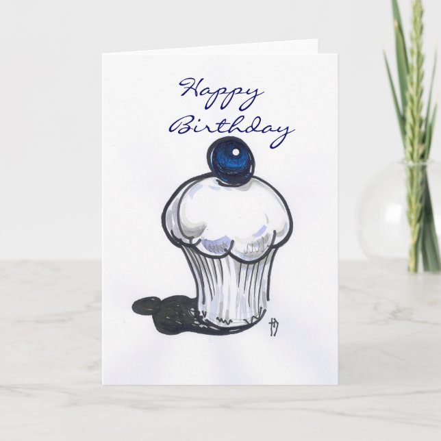 Carte Blueberry Muffin Joyeux anniversaire (Devant)