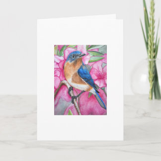 Carte Bluebird Among the Azaleas GREETING CARD