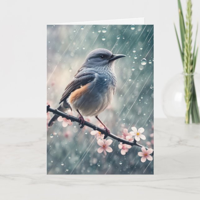 Carte Bluebird in Raindrops pour l'anniversaire (Devant)