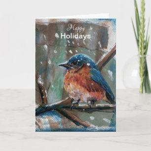 Carte Bluebird Neige hiver Joyeux vacances