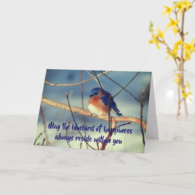 Carte Bluebird Of Happiness Inspiration Card (Fleur jaune)