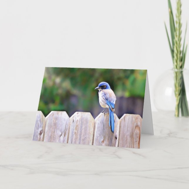 Carte Bluebird On Fence Scripture Card Psaume 91:2 (Devant)