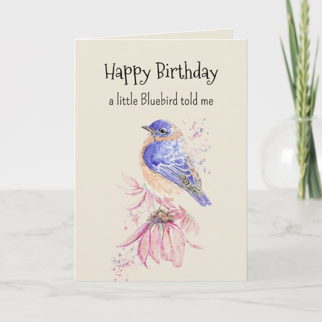 Carte Bluebird Personnalité Amusante Anniversaire (Devant)