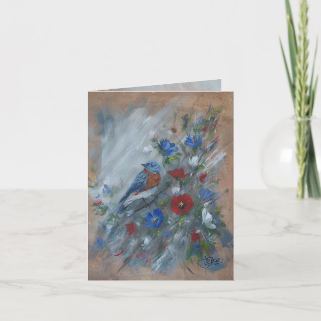Carte Bluebird USA - peinture à la main (Devant)