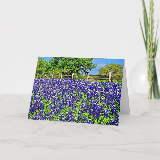 Carte Bluebonnets Art Scripture Card Psaume 145:5 (Devant)