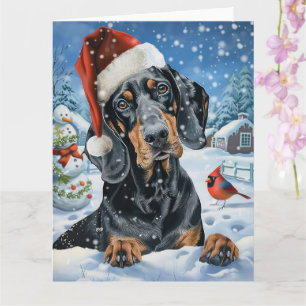 Carte Bluetick Coonhound Chien Hiver Merveilleux Noël
