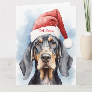 Carte Bluetick Coonhound Noël personnalisé