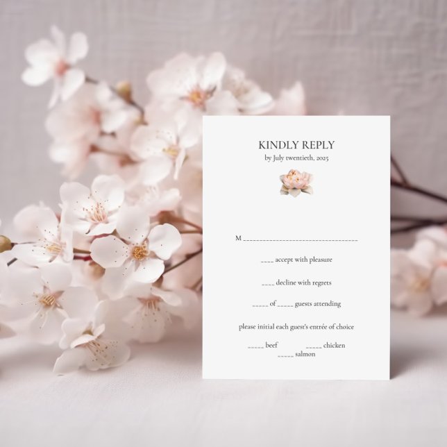 Carte Blush Floral RSVP - douche géométrique moder (Créateur téléchargé)