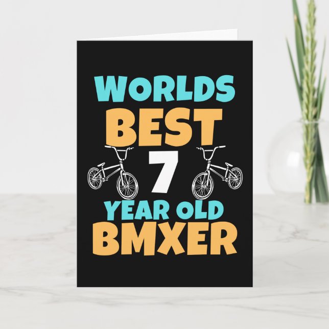 Carte BMX 7 Year Old Birthday Party Costume (Devant)